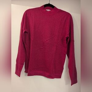 & Other Stories Metallic Fuschia Pink Mockneck Sweater Size XS